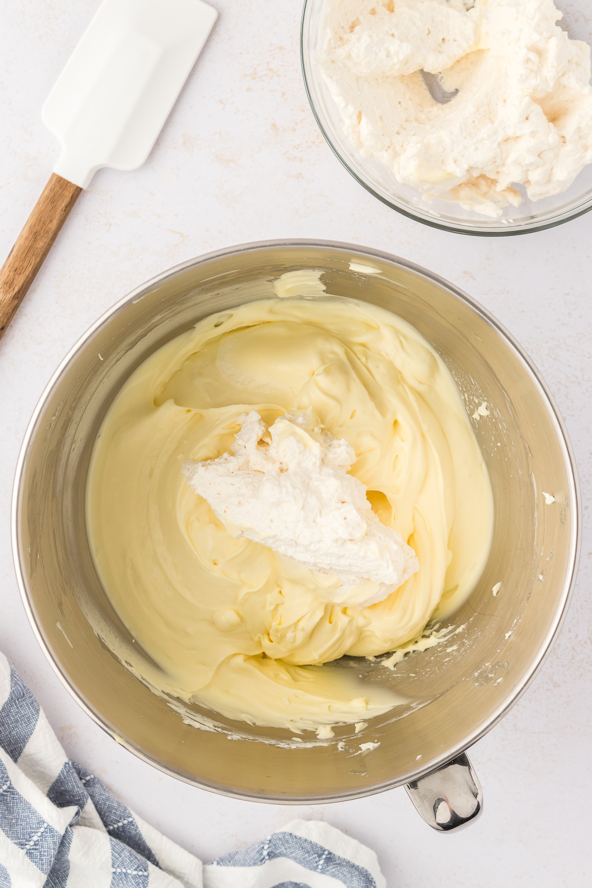 whipped cream added to mascarpone mixture