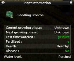 The plant health indicator in Project Zomboid.