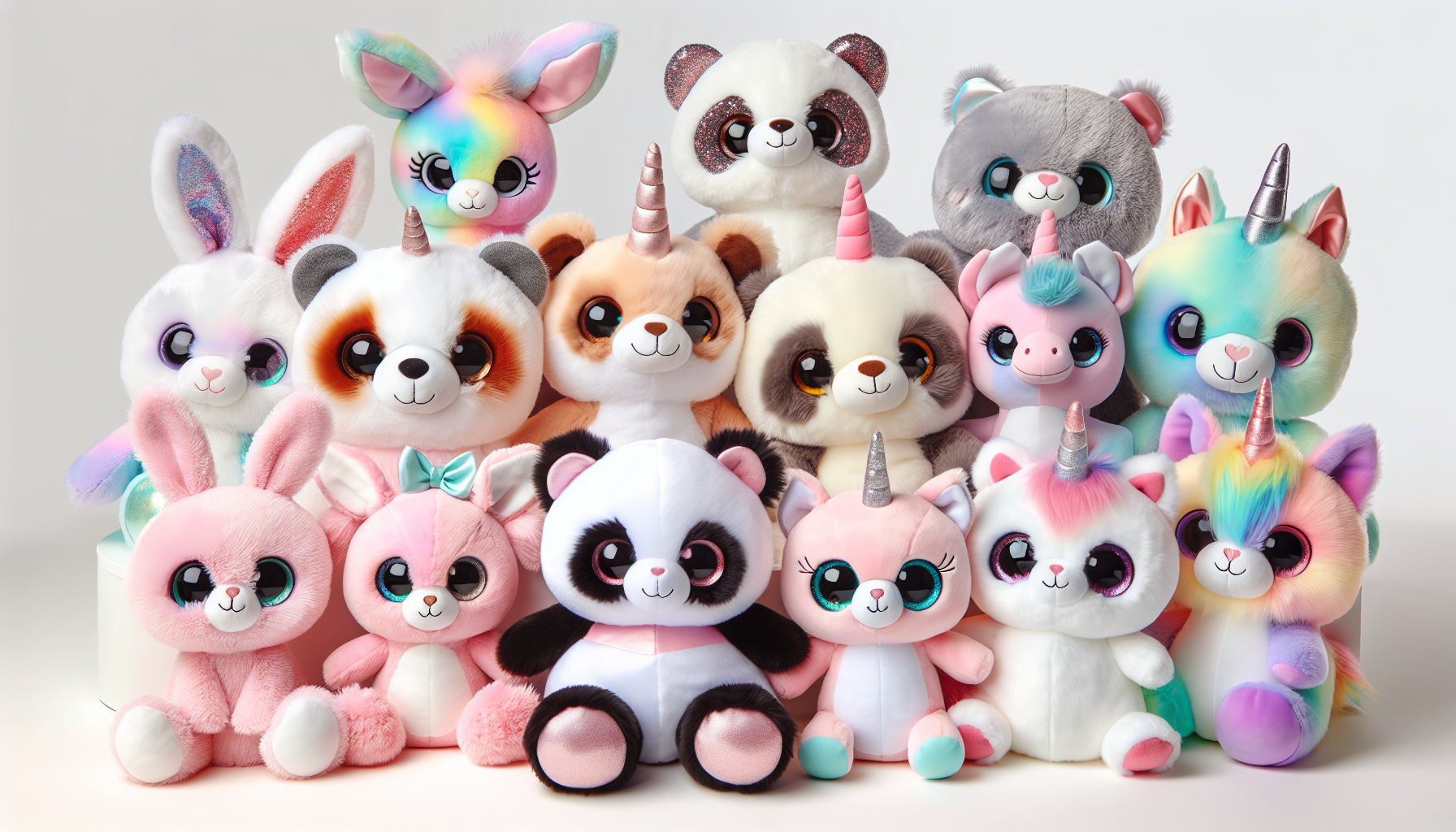 Variety of adorable plush toy animals suitable for all ages