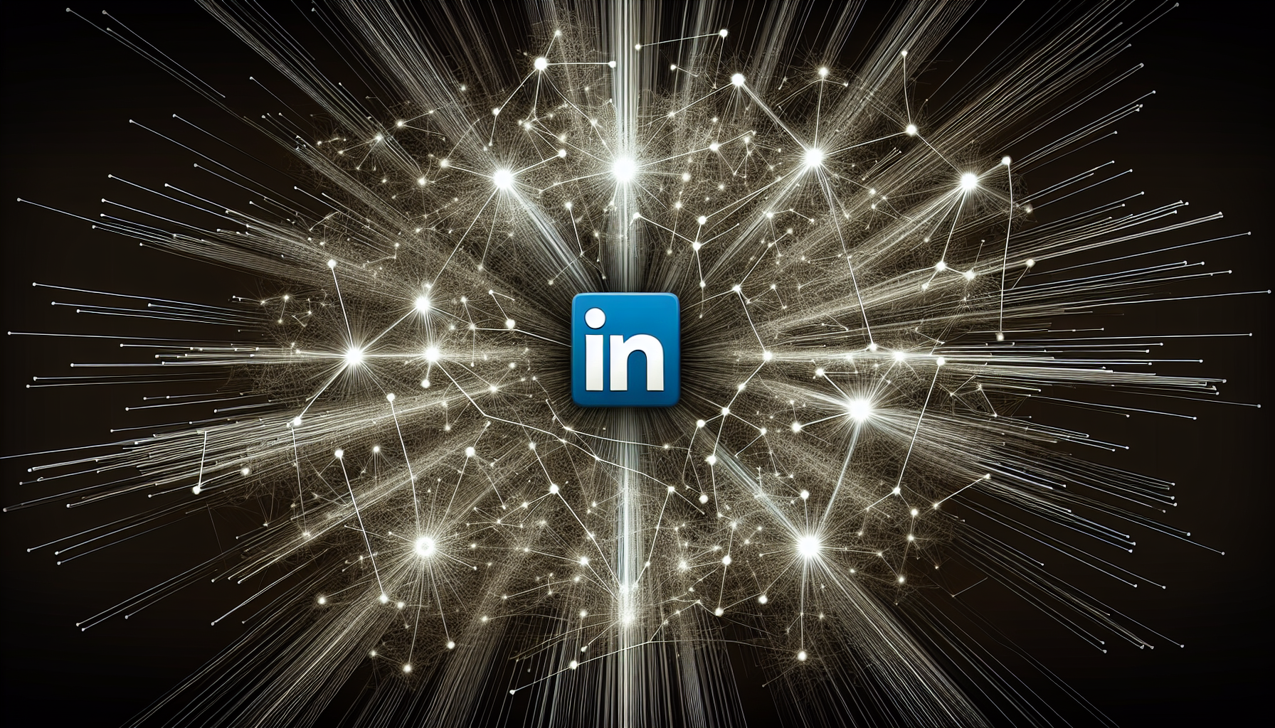 LinkedIn logo with a network of connections
