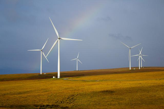 windmills, rainbow, fields