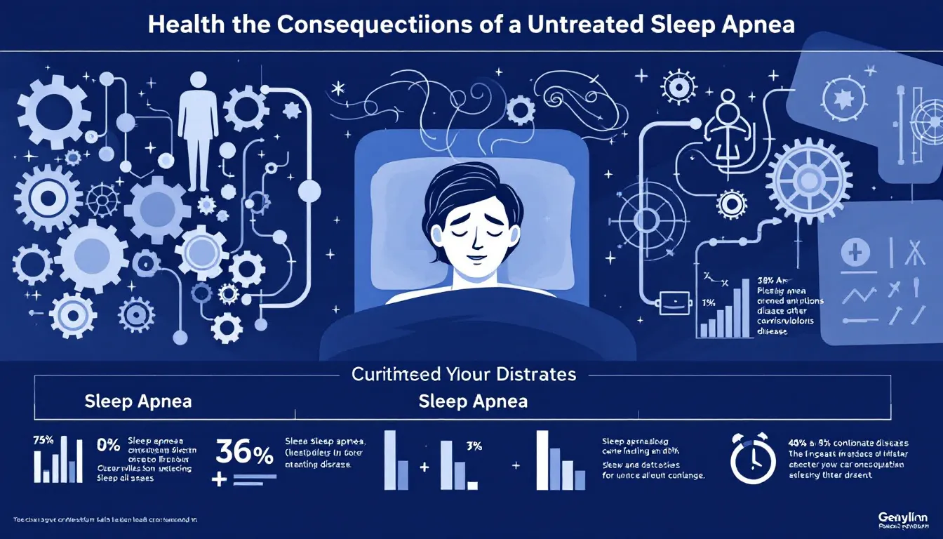 An infographic illustrating the health consequences of untreated sleep apnea.