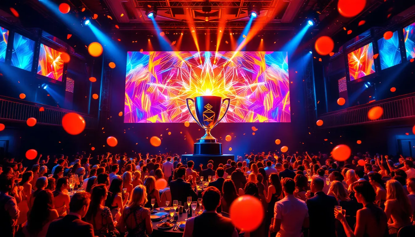 A celebratory event showcasing marketing events awards.