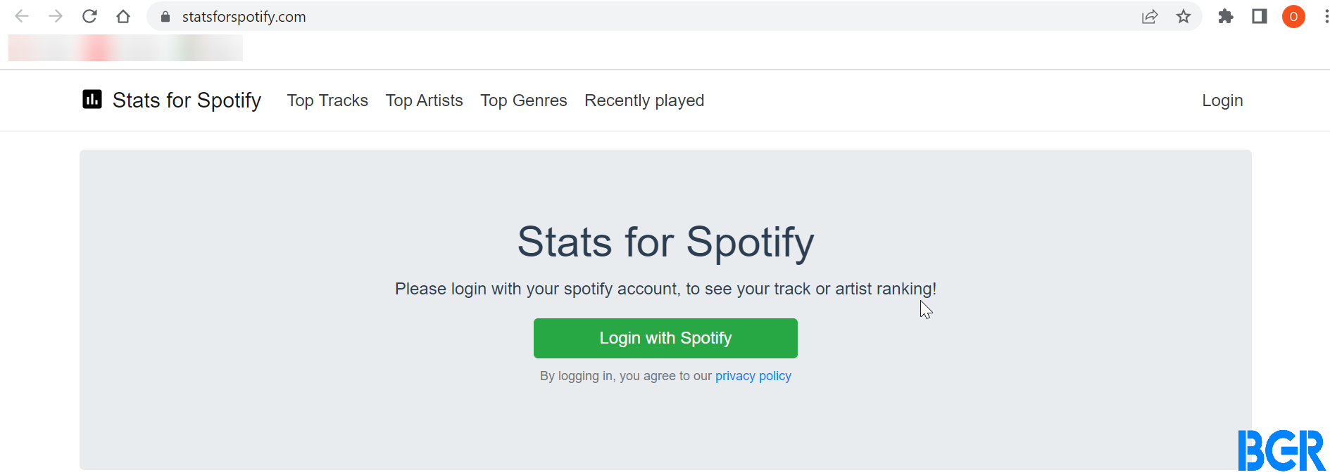 Stats for Spotify website