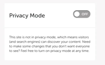 Privacy mode