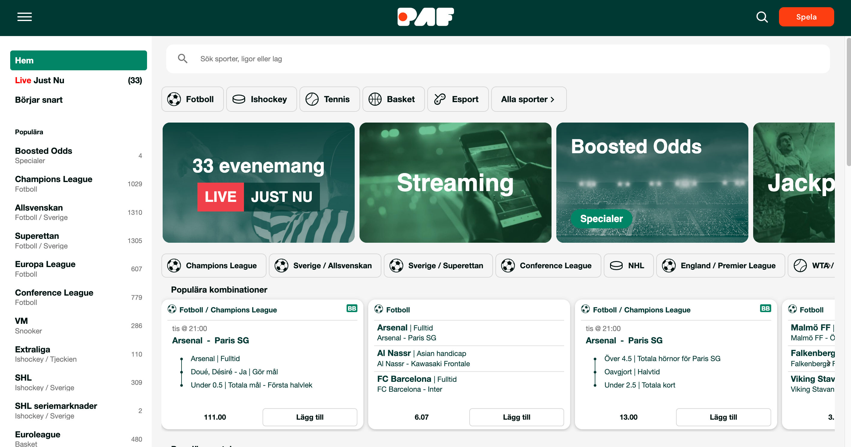 Paf betting