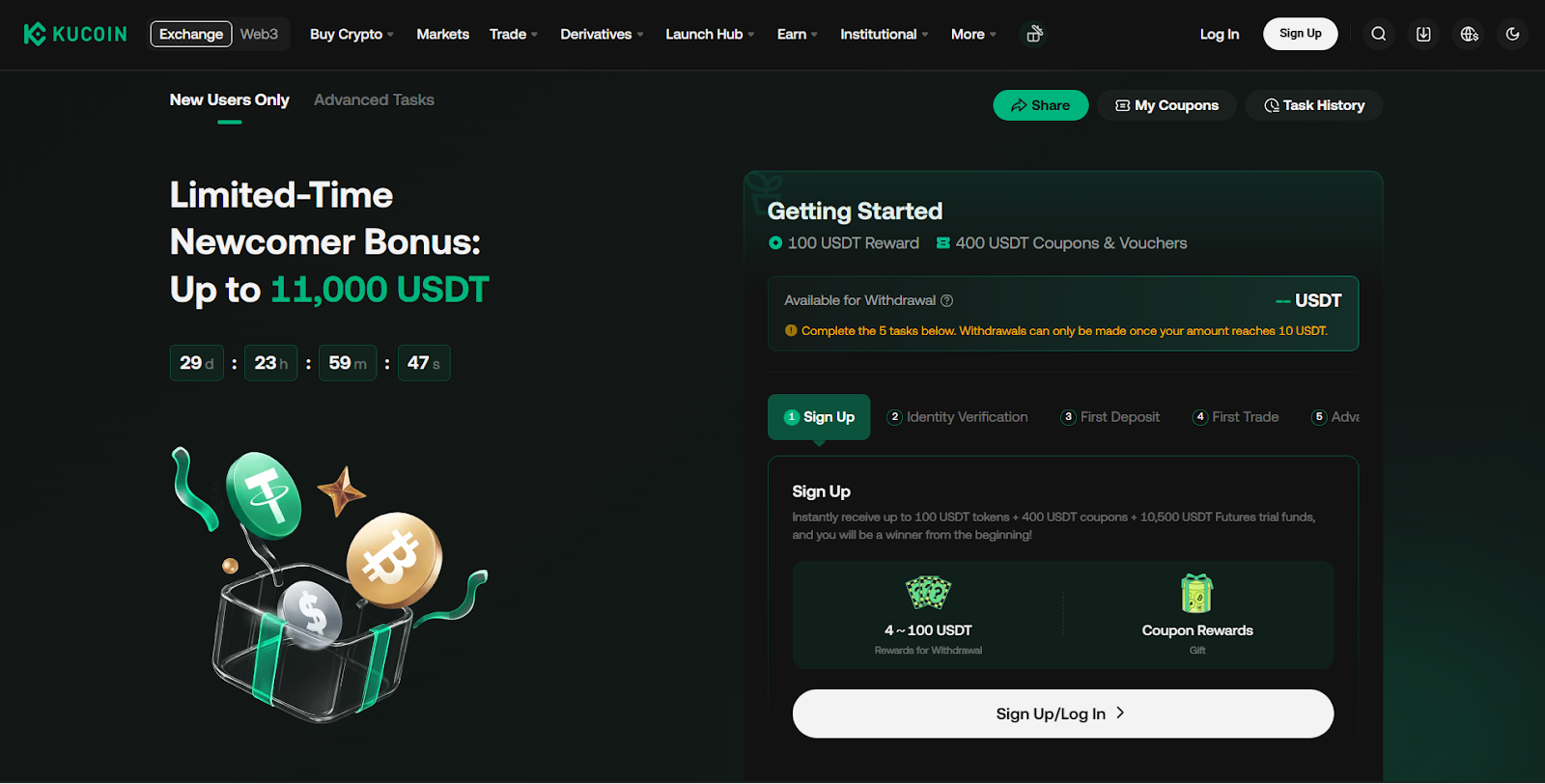 KuCoin: Up to 11000 USDT in Sign-Up Bonuses