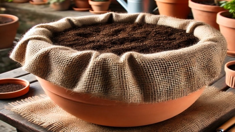 Natural Drainage Layer for Large Pots
