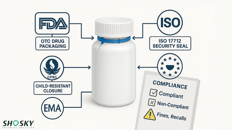 FDA, CPSC logos emphasize regulatory compliance in tamper-evident packaging