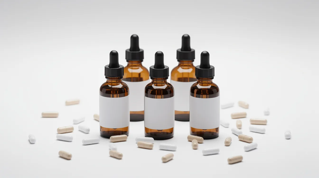 Medical cannabis bottles and capsules