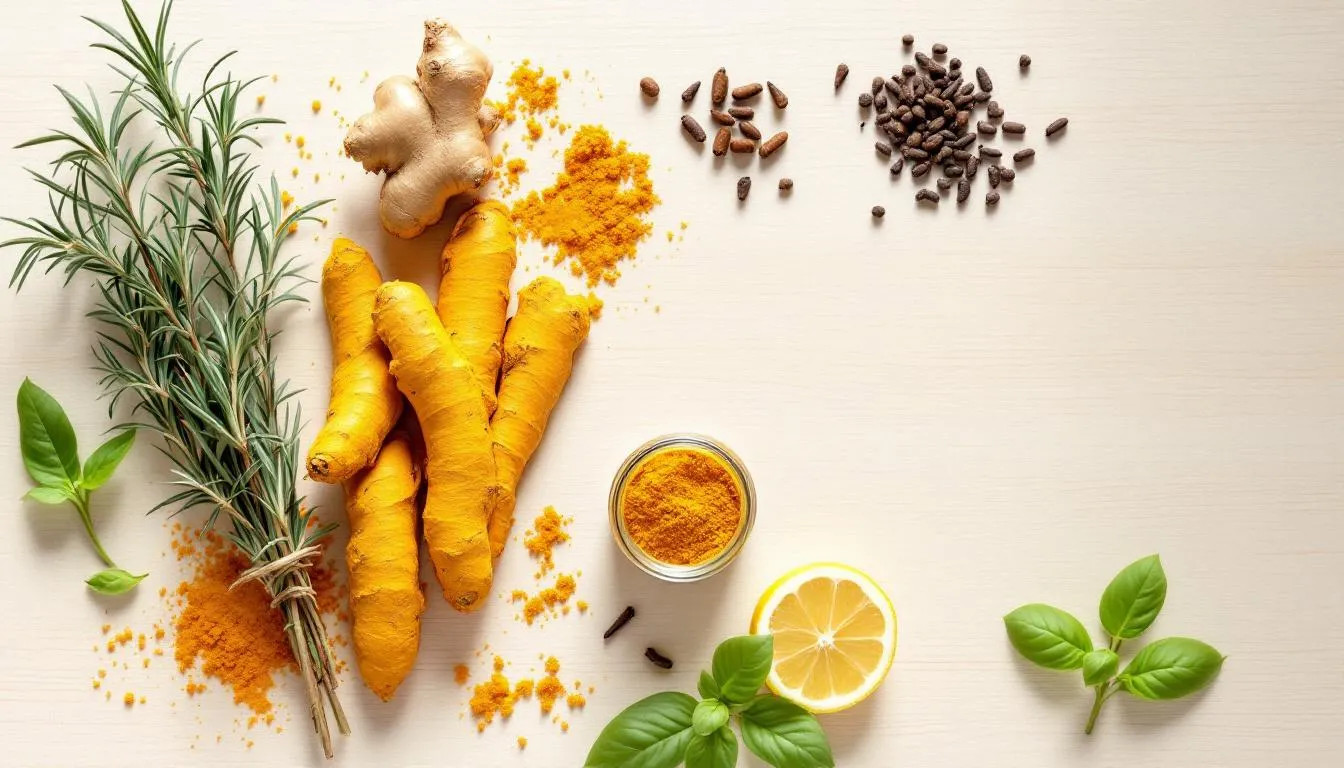 A selection of natural ingredients known for their health benefits.