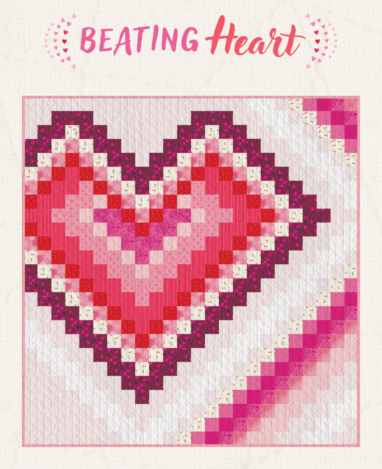 heart quilt pattern made with squares