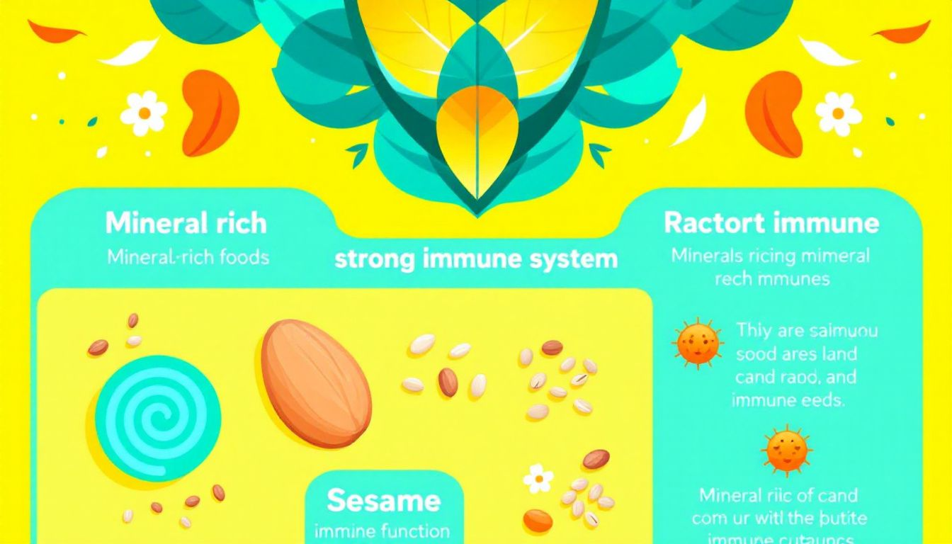 Mineral-rich foods that support a strong immune system, including nuts and seeds.