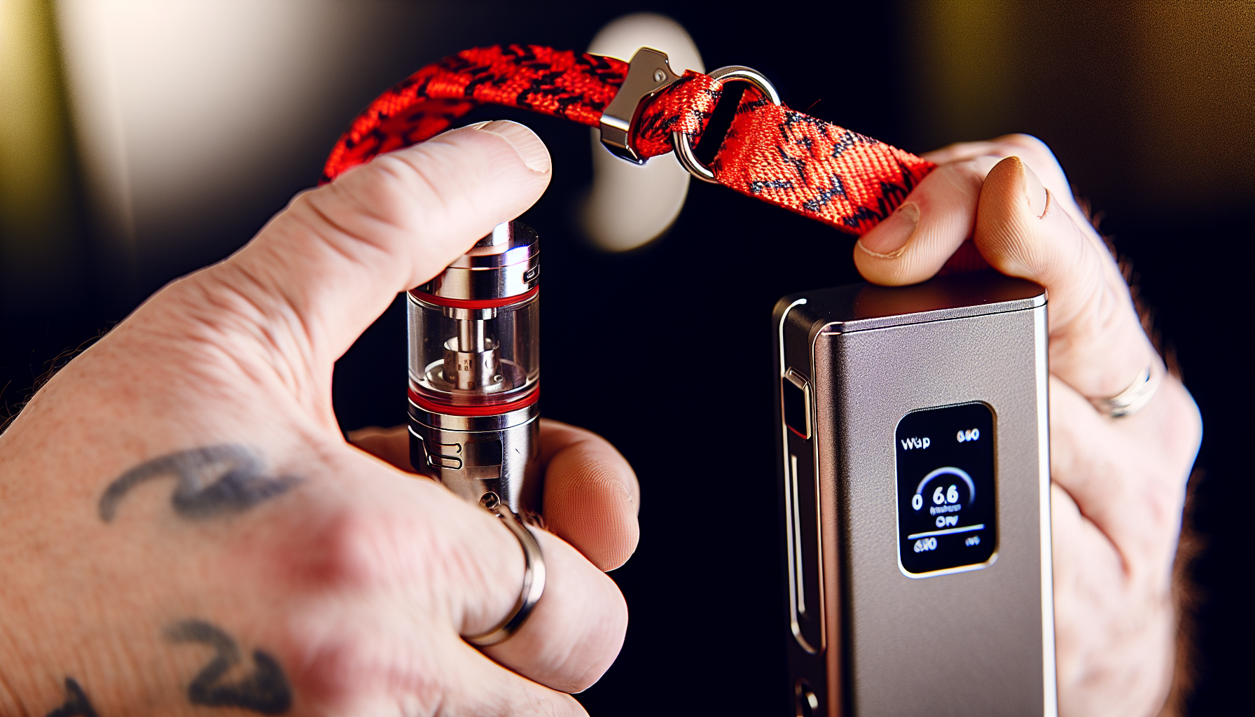 Secure attachment of a lanyard vape for safe use