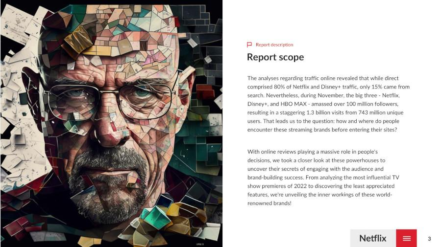 Fragment of a report about Netflix's online and social media performance created by the Insights24