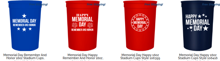 16 oz Stadium Cups Patriotic Design