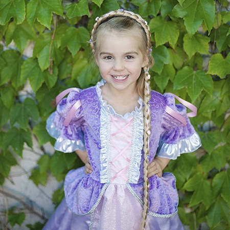 rapunzel haarband rapunzel jurk meisje prinsessenjurk verkleedkleding prinses paars mooie prinsessen jurk disney