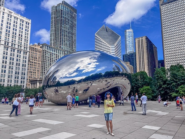 the bean, landmark, architecture, skyscrapers, chicago, urban, skyline, cityscape, illinois