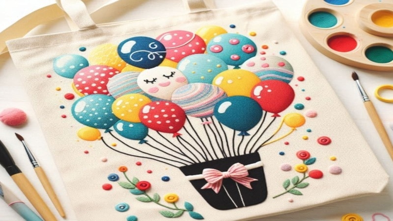 Whimsical Balloon Cluster tote bag