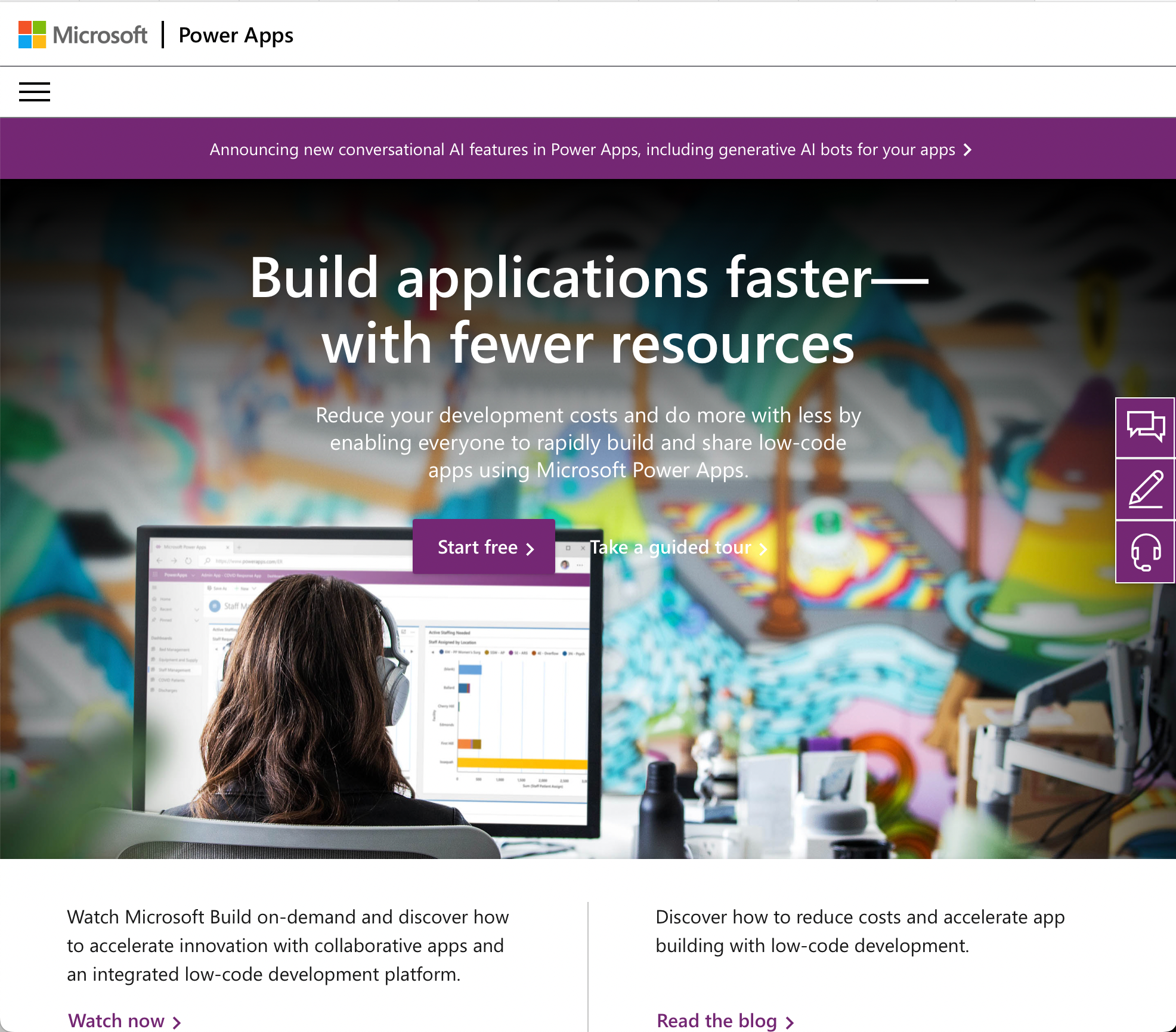 Power Apps homepage