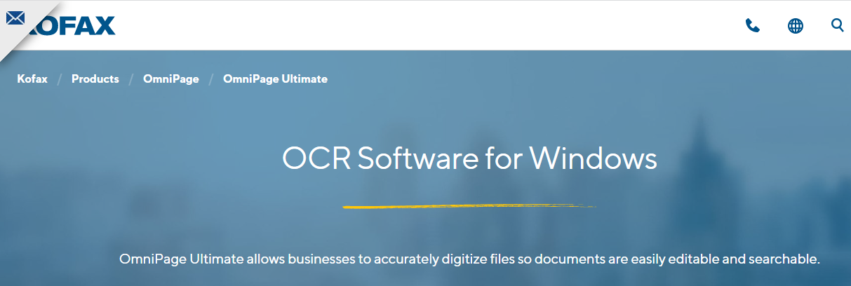 OCR data extraction tool - OmniPage Ultimate 