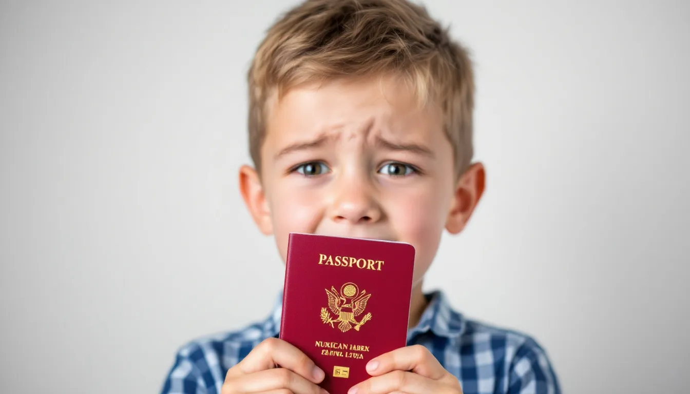 A child holding a valid passport, illustrating travel requirements for children.