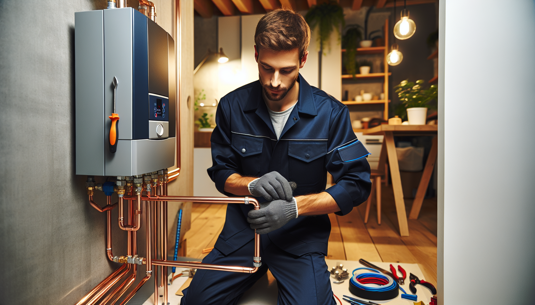 Professional installation of hot water system