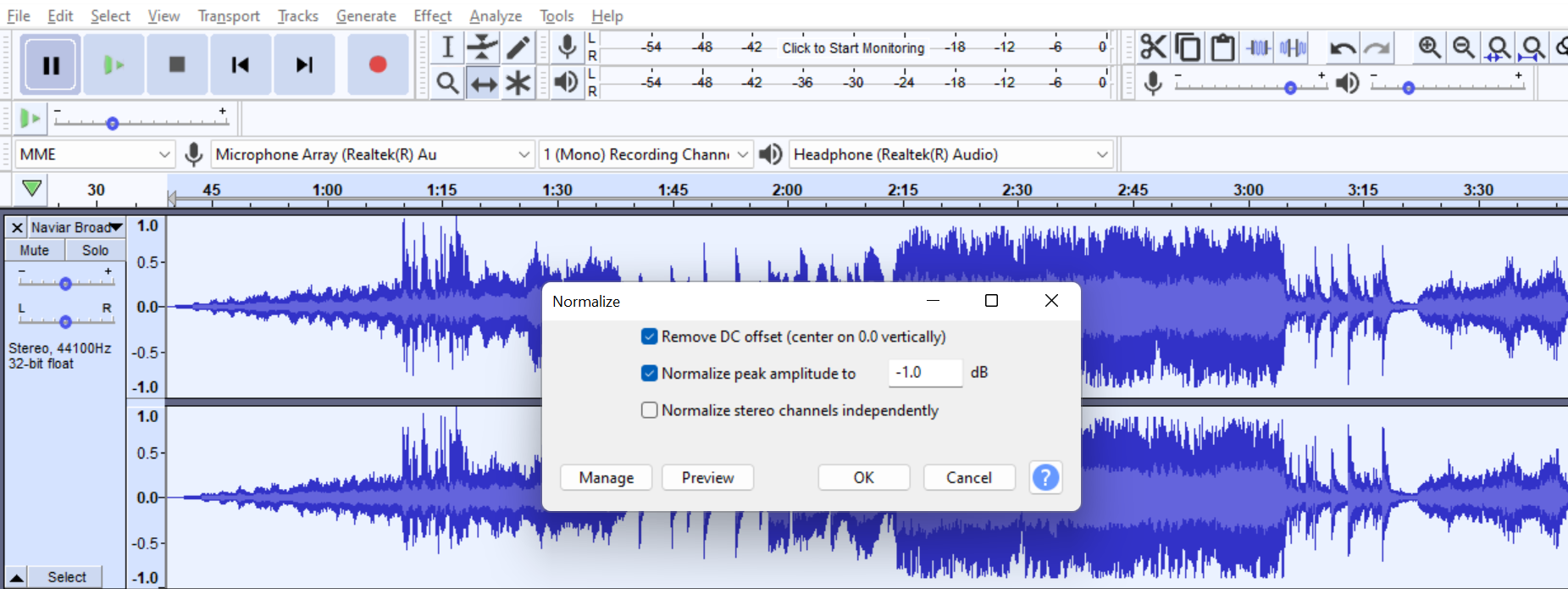 adobe audition vs audacity noise removal