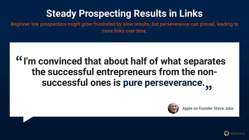 Steady prospecting results in links