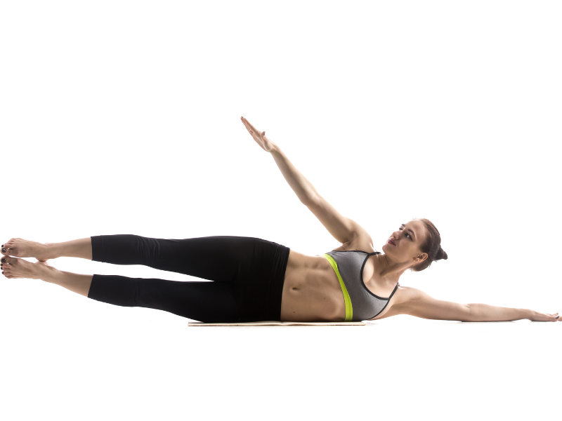 woman doing side-lying leg lift