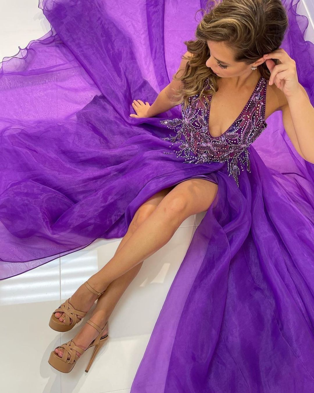  Purple Ball gown