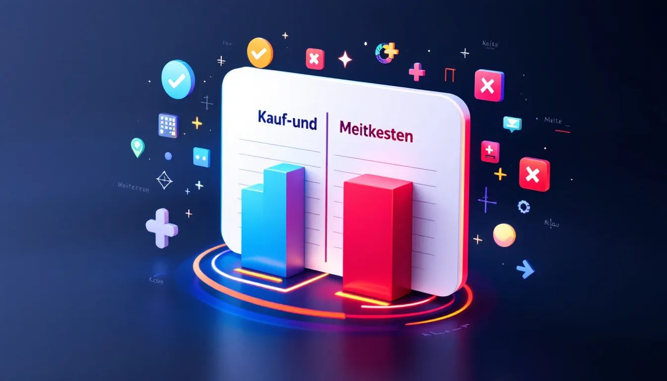 Vergleich von Kauf- und Mietkosten: Eine grafische Darstellung der Kostenunterschiede.