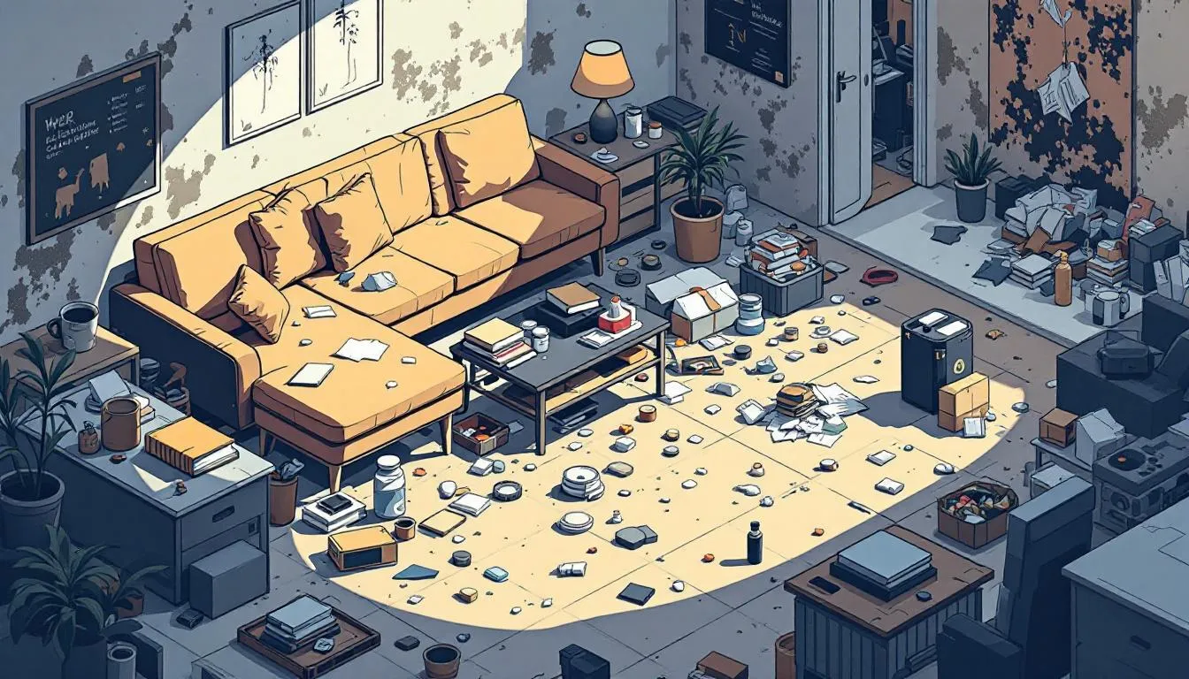 A visual representation of safety concerns related to hoarding, illustrating potential health risks.