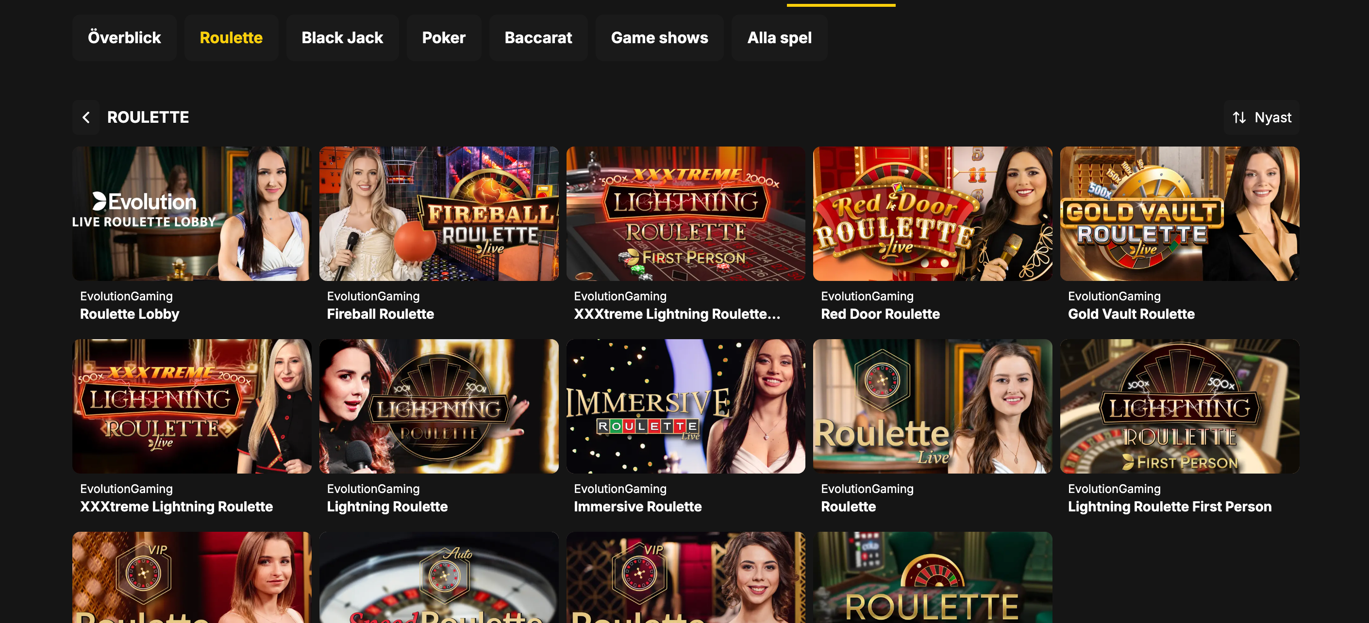 Live roulette - Spela hos Bethard