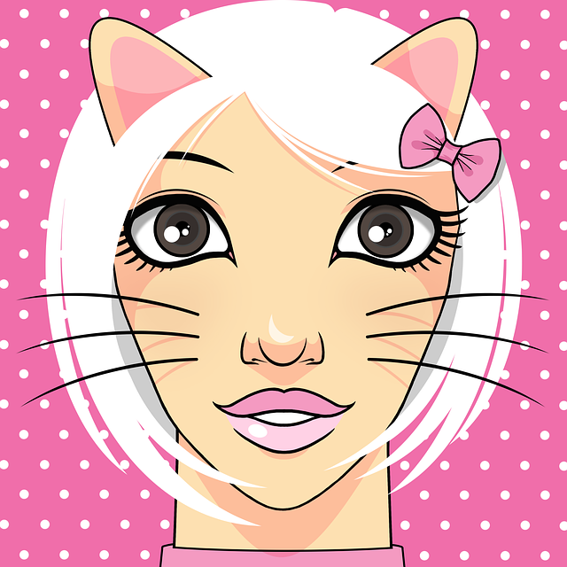 cat, girl, face