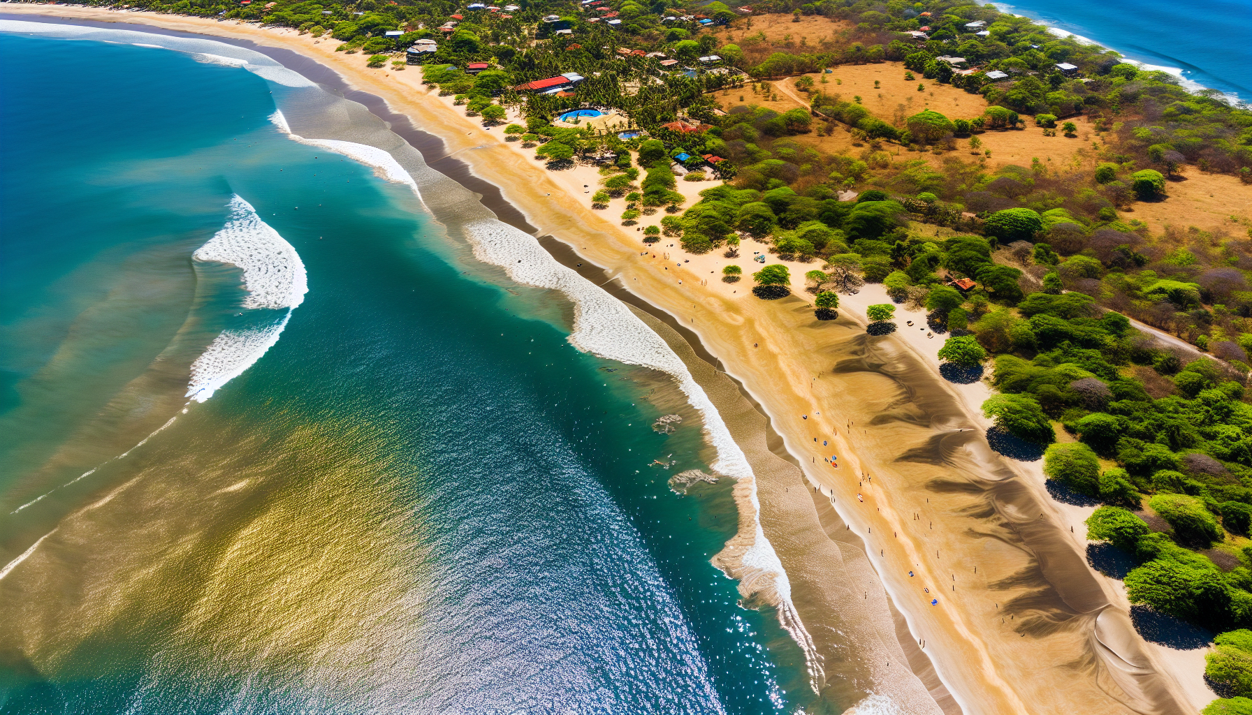 Aerial view of Playas del Coco in Costa Rica