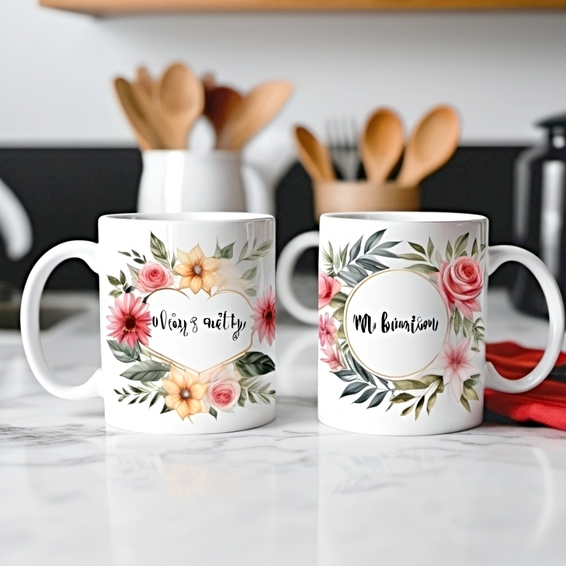 Nice sublimation designs on two mugs