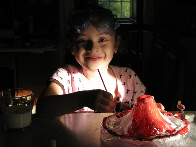 Building a homemade volcano is a fun STEM challenge to teach kids how to combine art and STEM activities