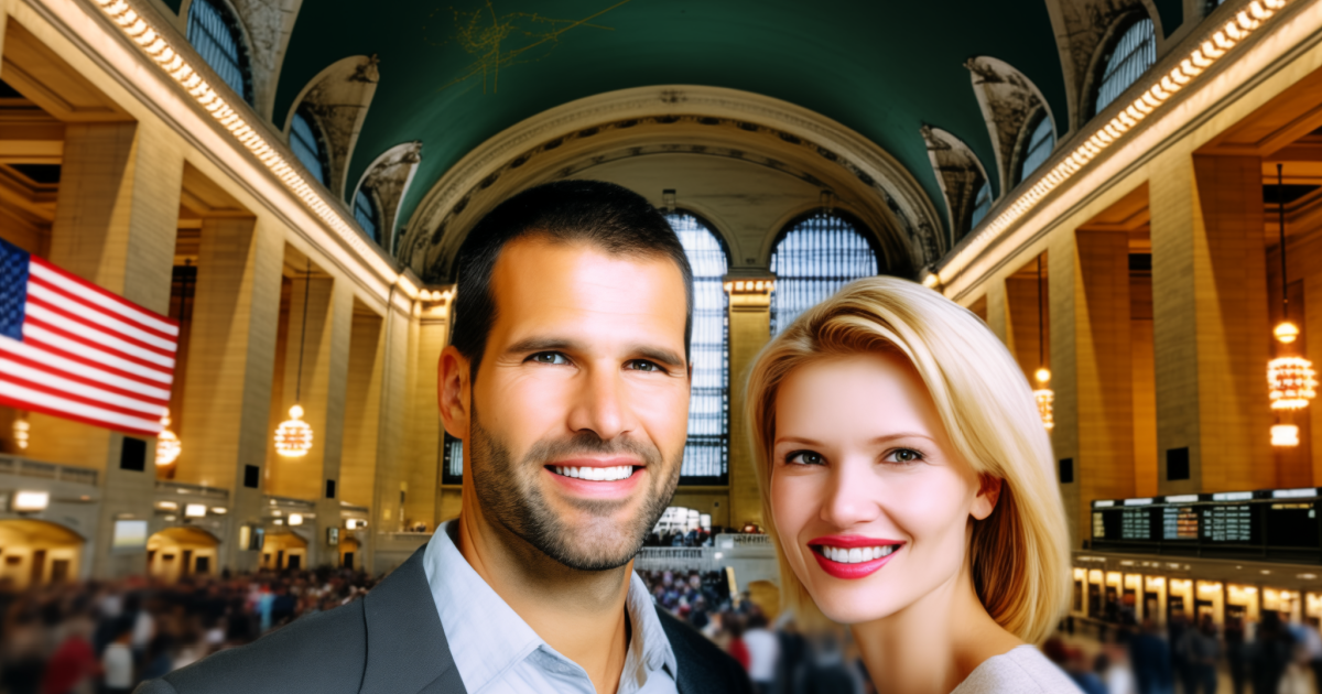 Happy couple using John Gottman Method at Loving at Your Best Marriage and Couples Counseling in Grand Central Station, New York, NY