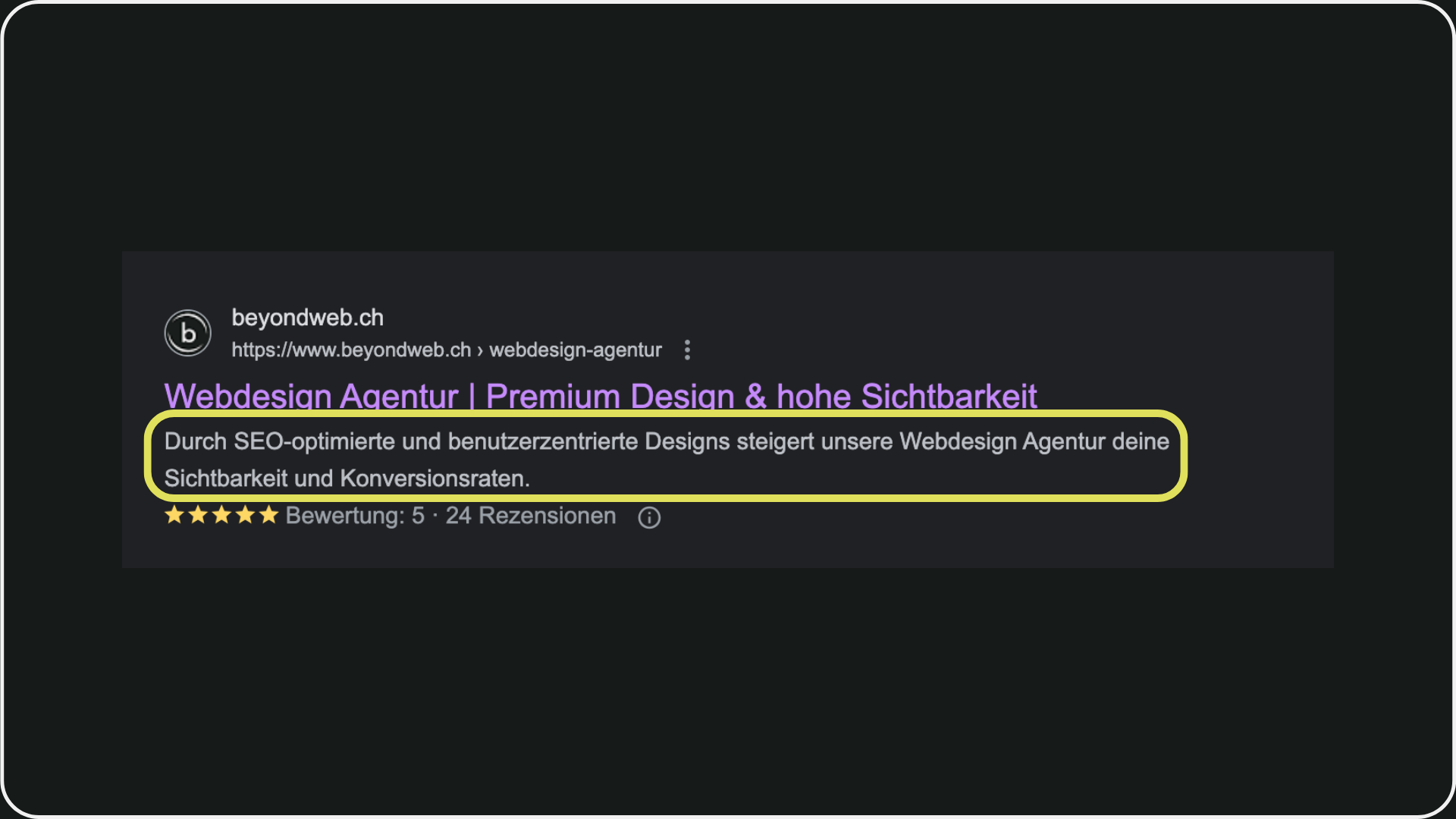 Screenshot von einer Meta-Beschreibung