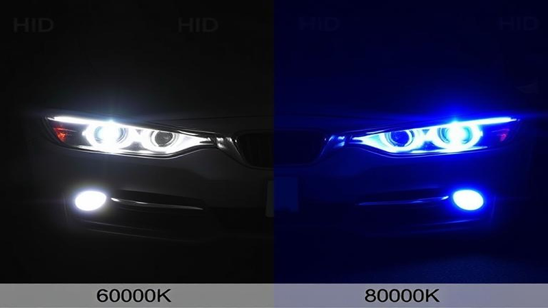 6000K VS 8000K Headlight Comparison