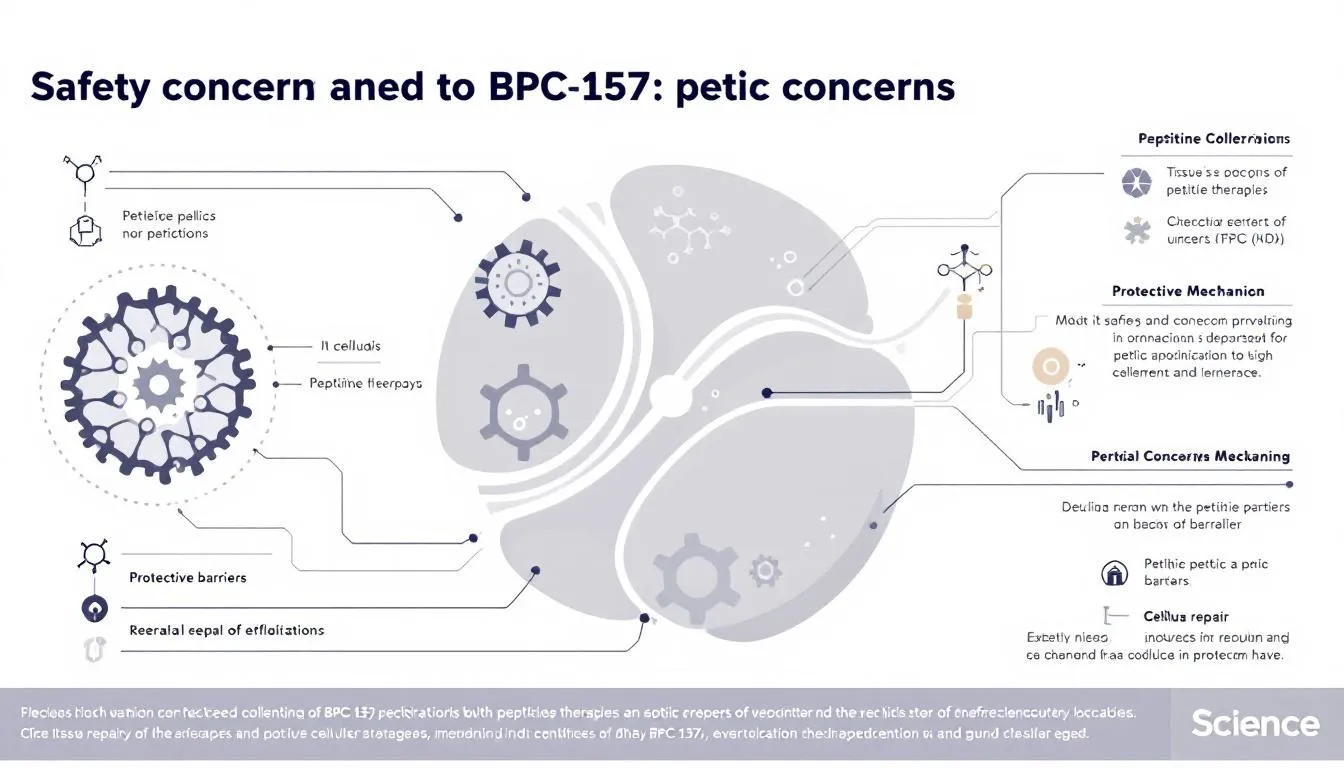 Visual representation of safety concerns related to BPC 157.