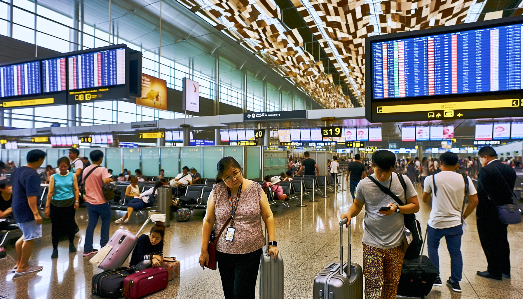 Passengers at JFK Terminal 1t