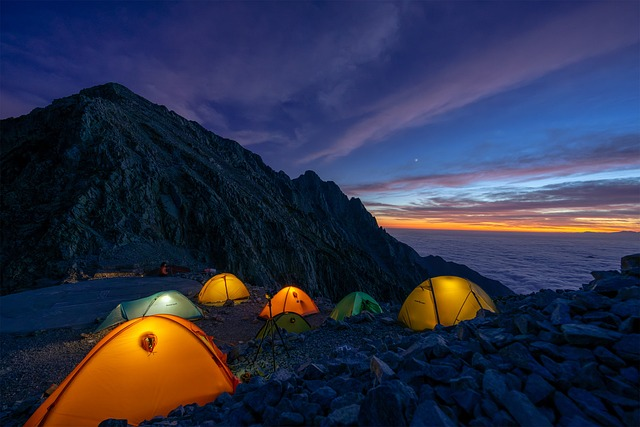 landscape, mountain, camp