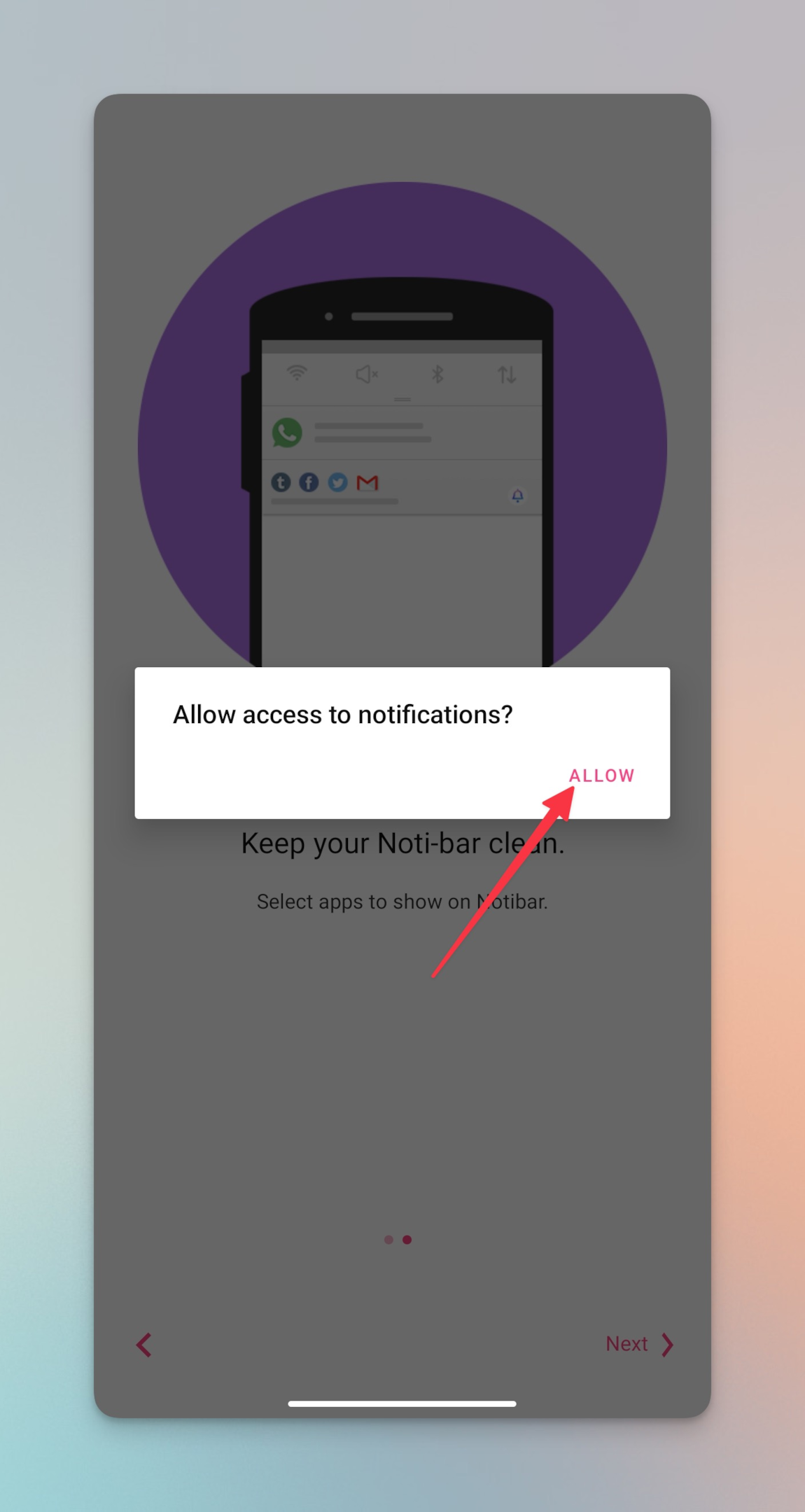 Remote.tools shows a pop up to allow notification access & view unsent messages