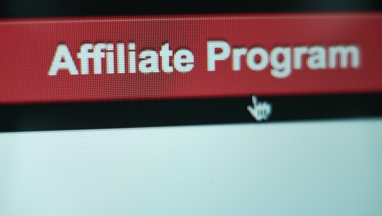affiliate vs partner marketing - a screen with the cursor hovering over the affiliate program button
