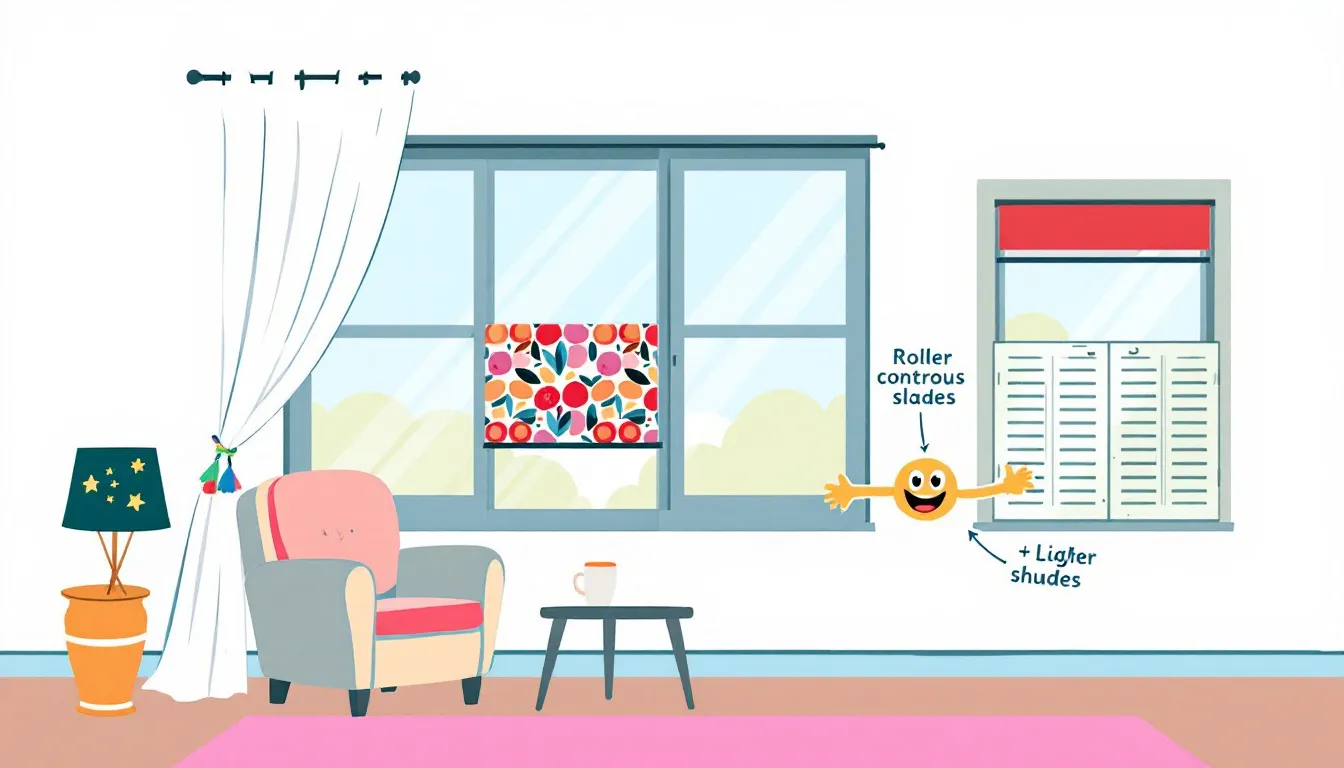 A visual representation of light control and privacy with different window treatments, illustrating their effectiveness.