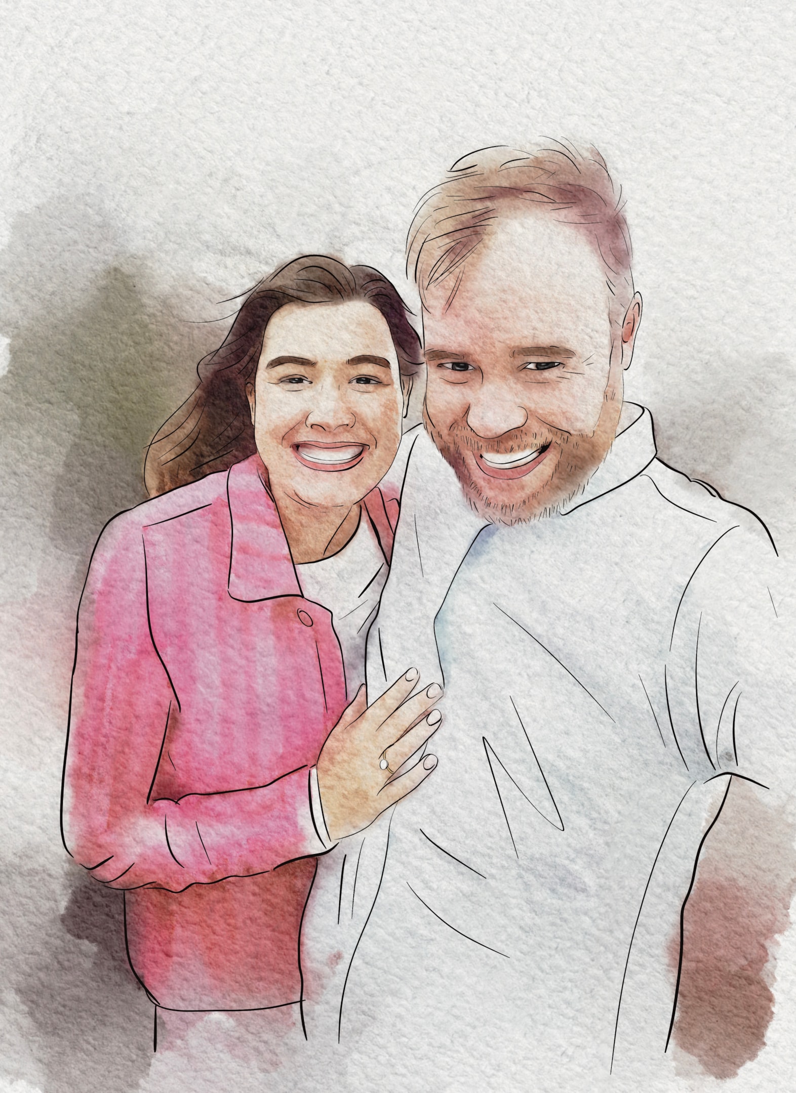 A hand-painted portrait of a smiling person, demonstrating the personal touch of custom artwork.