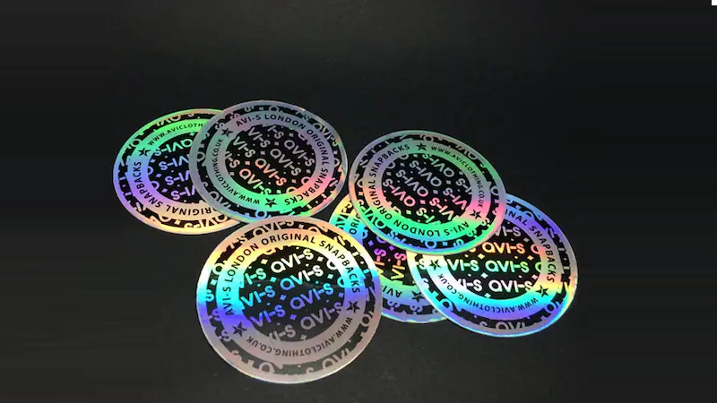 3d hologram stickers in round shape