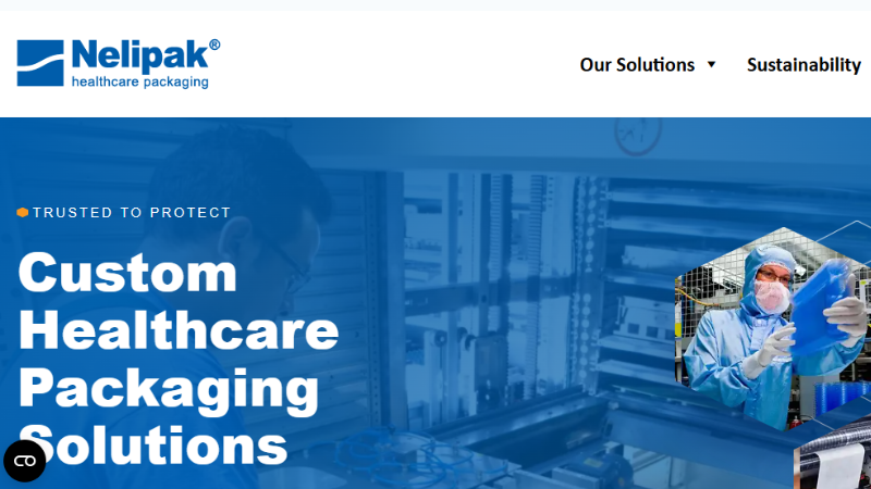 Nelipak Healthcare Packaging website homepage